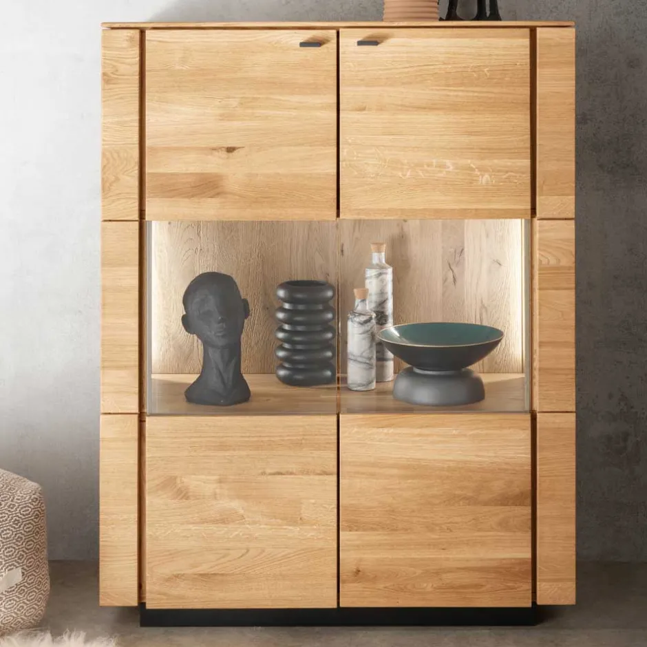 Vitrinenschrank|Wohnzimmervitrinen*Pharao24 Highboard Vitrine Jahira