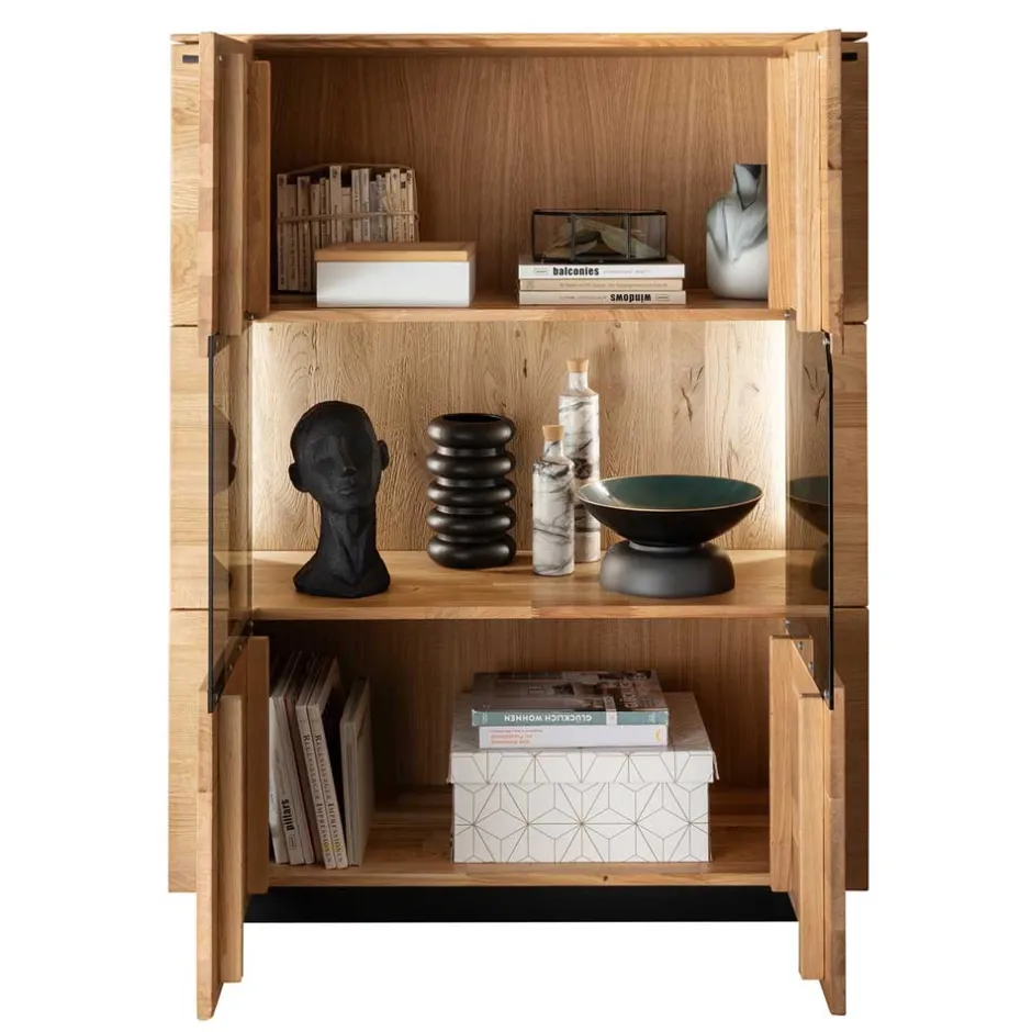 Vitrinenschrank|Wohnzimmervitrinen*Pharao24 Highboard Vitrine Jahira