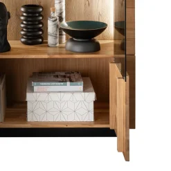 Vitrinenschrank|Wohnzimmervitrinen*Pharao24 Highboard Vitrine Jahira