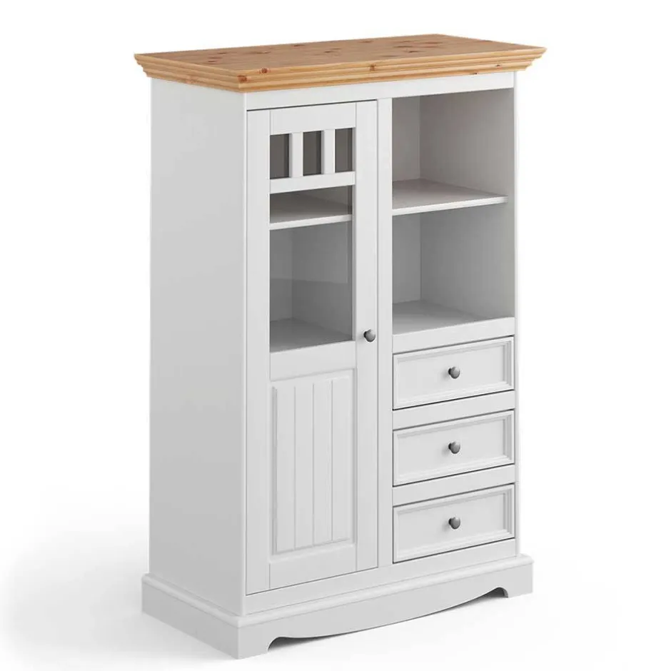 Pharao24 Highboard Vitrine Renero> Küchenkommode|Esszimmerkommoden