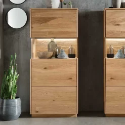 Pharao24 Highboard Wildeiche Klever> Wohnzimmerschrank|Stauraumvitrinen