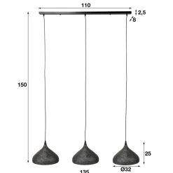 Pharao24 Hängeleuchte Trinity><noscript><img width=