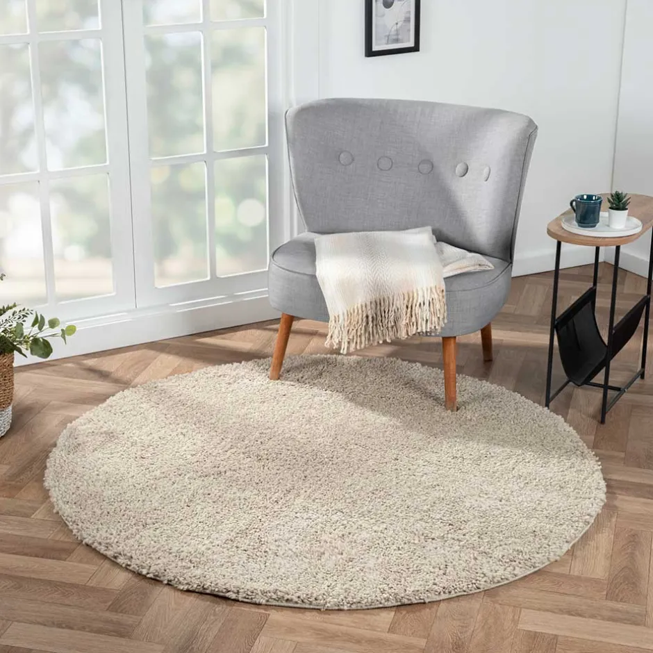 Teppiche*Pharao24 Hochflor Teppich Beige Rondma