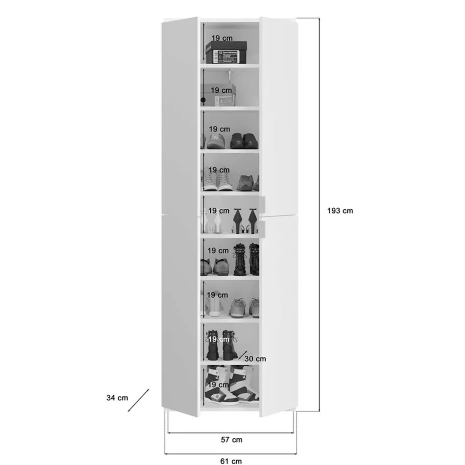 Drehtürenschränke|Jugendkleiderschrank*Pharao24 Hochglanz Kleiderschrank Ridonner
