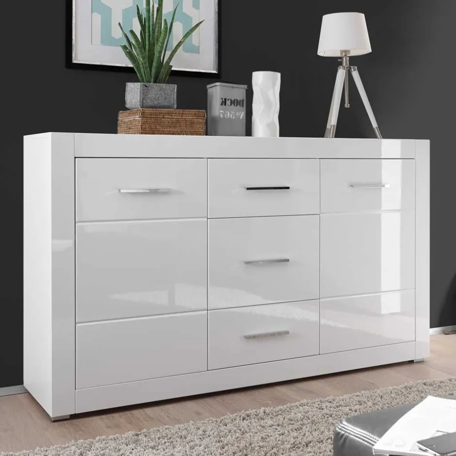 Küchenkommode|Wohnzimmerkommoden*Pharao24 Hochglanz Sideboard Triango