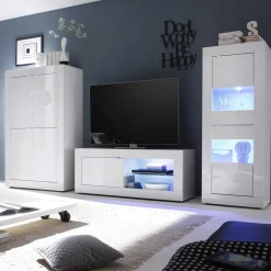 Wohnwand 300 Cm|Moderne Wohnwände*Pharao24 Hochglanz Wohnwand Deconda