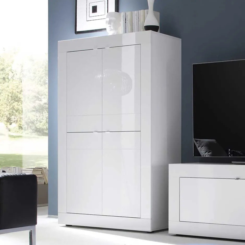 Wohnwand 300 Cm|Moderne Wohnwände*Pharao24 Hochglanz Wohnwand Deconda