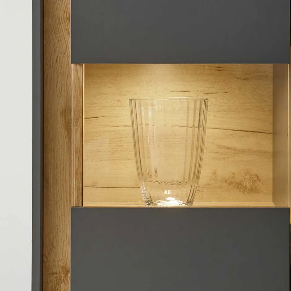 Pharao24 Hohe Vitrine Uzniana> Wohnzimmerschrank|Vitrinenschrank