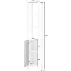 Bad Hochschränke|Badezimmerschränke*Pharao24 Hoher Badseitenschrank Yarus