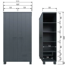 Pharao24 Holz Kleiderschrank Chalina><noscript><img width=
