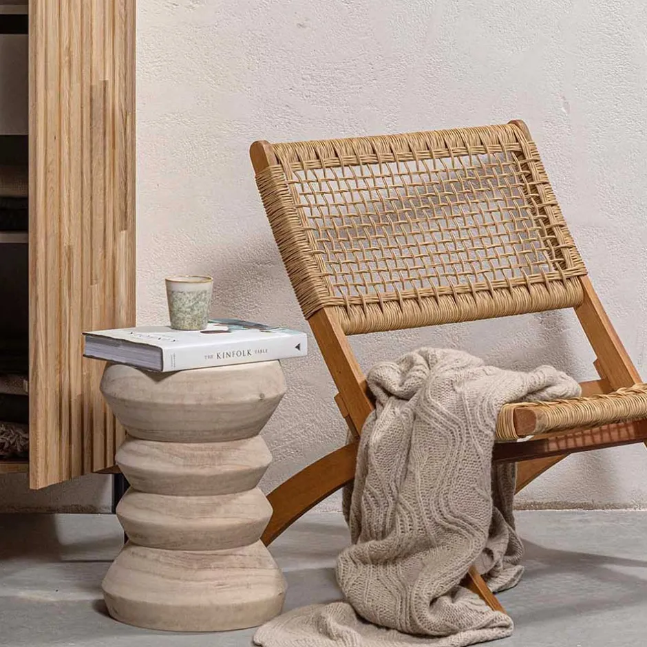 Hocker|Sitzhocker*Pharao24 Holzhocker rustikal Shoko