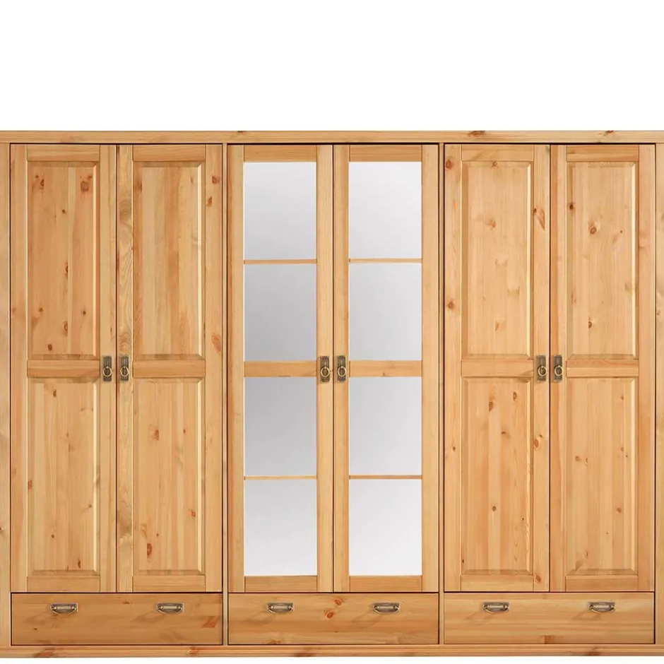 Massivholzmöbel|Drehtürenschränke*Pharao24 Holzkleiderschrank 245 cm Zvalonca