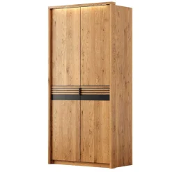 Pharao24 Holzkleiderschrank Bibliana> Massivholzmöbel|Drehtürenschränke