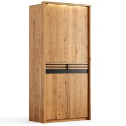 Pharao24 Holzkleiderschrank Bibliana> Massivholzmöbel|Drehtürenschränke