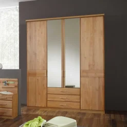 Pharao24 Holzkleiderschrank Bordana> Massivholzmöbel|Drehtürenschränke