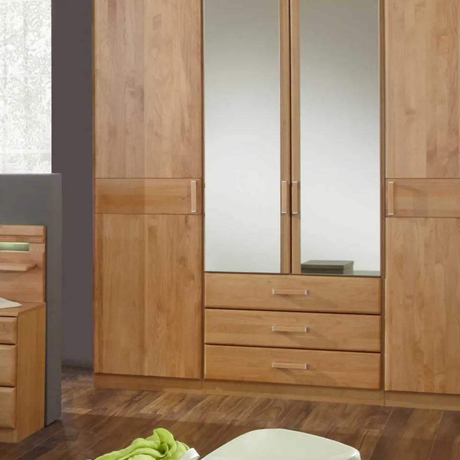 Pharao24 Holzkleiderschrank Bordana> Massivholzmöbel|Drehtürenschränke