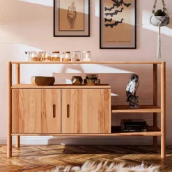 Raumteiler|Massivholzregale*Pharao24 Holzregal mit Türen Artjes