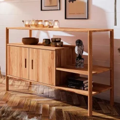 Raumteiler|Massivholzregale*Pharao24 Holzregal mit Türen Artjes