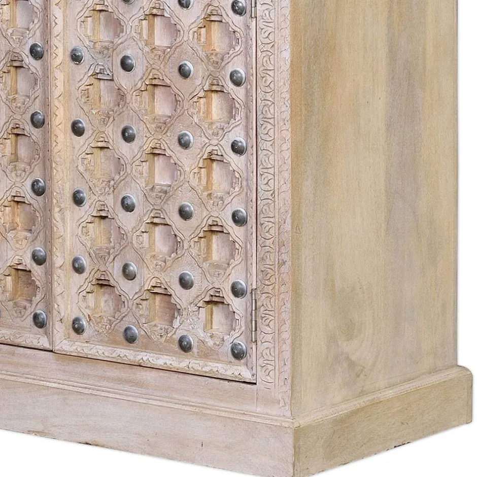 Vitrinenschrank*Pharao24 Holzschrank massiv Emra