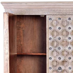 Vitrinenschrank*Pharao24 Holzschrank massiv Emra