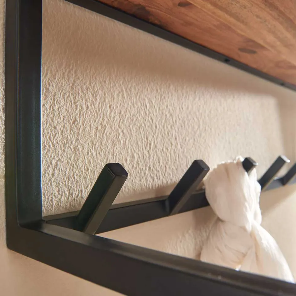 Pharao24 Industrial Hängegarderobe Genver> Wandgarderoben|Massivholz Garderoben