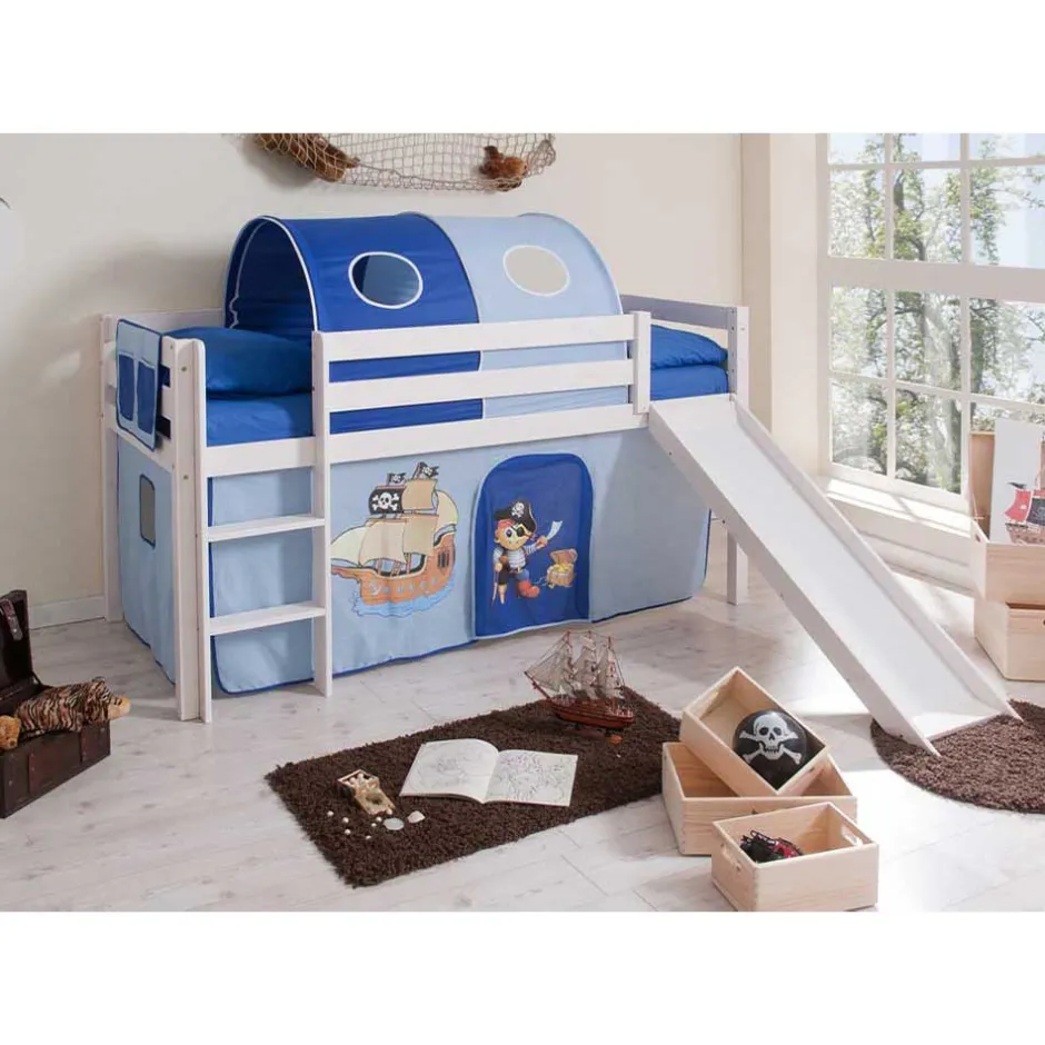 Piratenbett|Kinderhochbetten*Pharao24 Jungen Piratenbett Larrossa