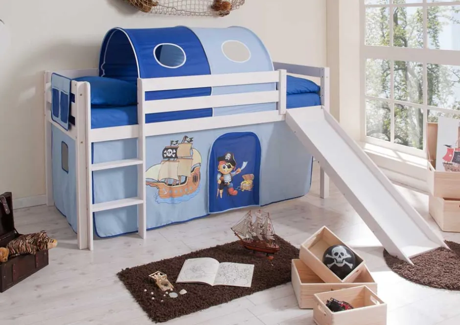 Piratenbett|Kinderhochbetten*Pharao24 Jungen Piratenbett Larrossa