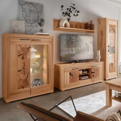 Wohnzimmerschrank|Wohnwand 300 Cm*Pharao24 Kernbuche TV Wohnwand Olmedo