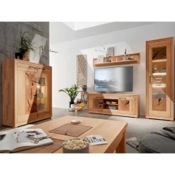 Wohnzimmerschrank|Wohnwand 300 Cm*Pharao24 Kernbuche TV Wohnwand Olmedo