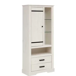 Pharao24 Kiefernschrank Siluzia> Vitrinenschrank