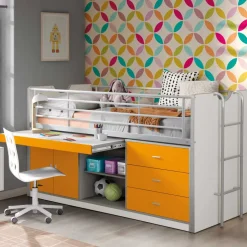 Kinderhochbetten|Kinderbetten*Pharao24 Kinder-Hochbett Orange