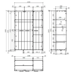 Kinderzimmerschränke*Pharao24 Kinderschrank 3 türig Demossa
