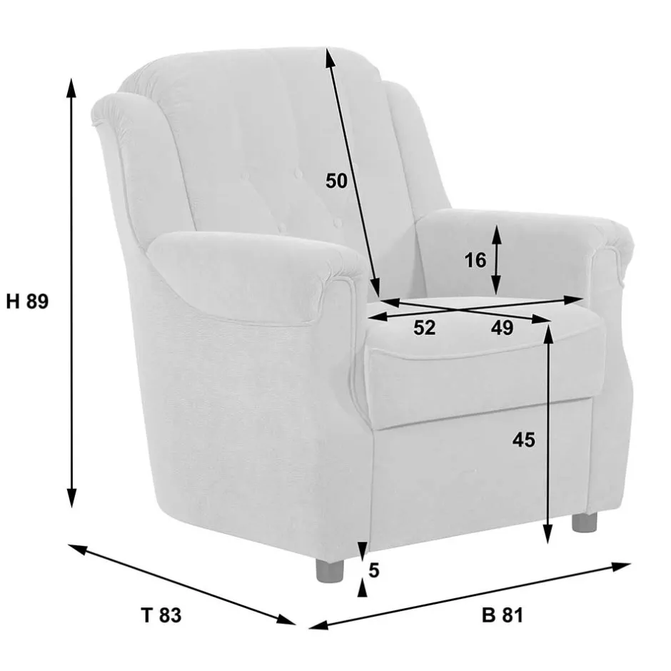 Wohnzimmer Sessel*Pharao24 Klassischer Polstersessel Borgetto