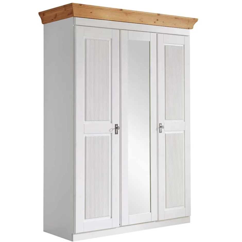 Pharao24 Kleiderschrank Bazna> Massivholzmöbel|Drehtürenschränke