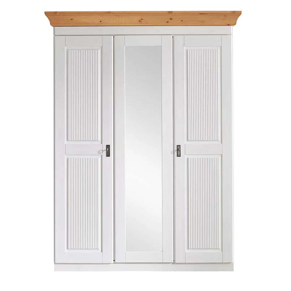 Pharao24 Kleiderschrank Bazna> Massivholzmöbel|Drehtürenschränke