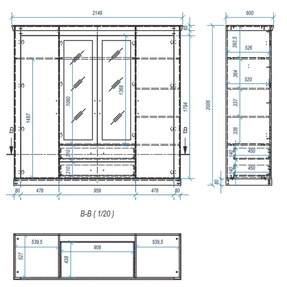Pharao24 Kleiderschrank Flurencina> Drehtürenschränke|Kleiderschränke