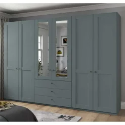 Pharao24 Kleiderschrank graugrün Landhaus Forjan> Drehtürenschränke|Kleiderschränke