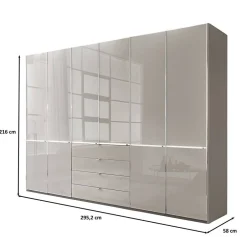 Drehtürenschränke*Pharao24 Kleiderschrank hellgrau Voscona