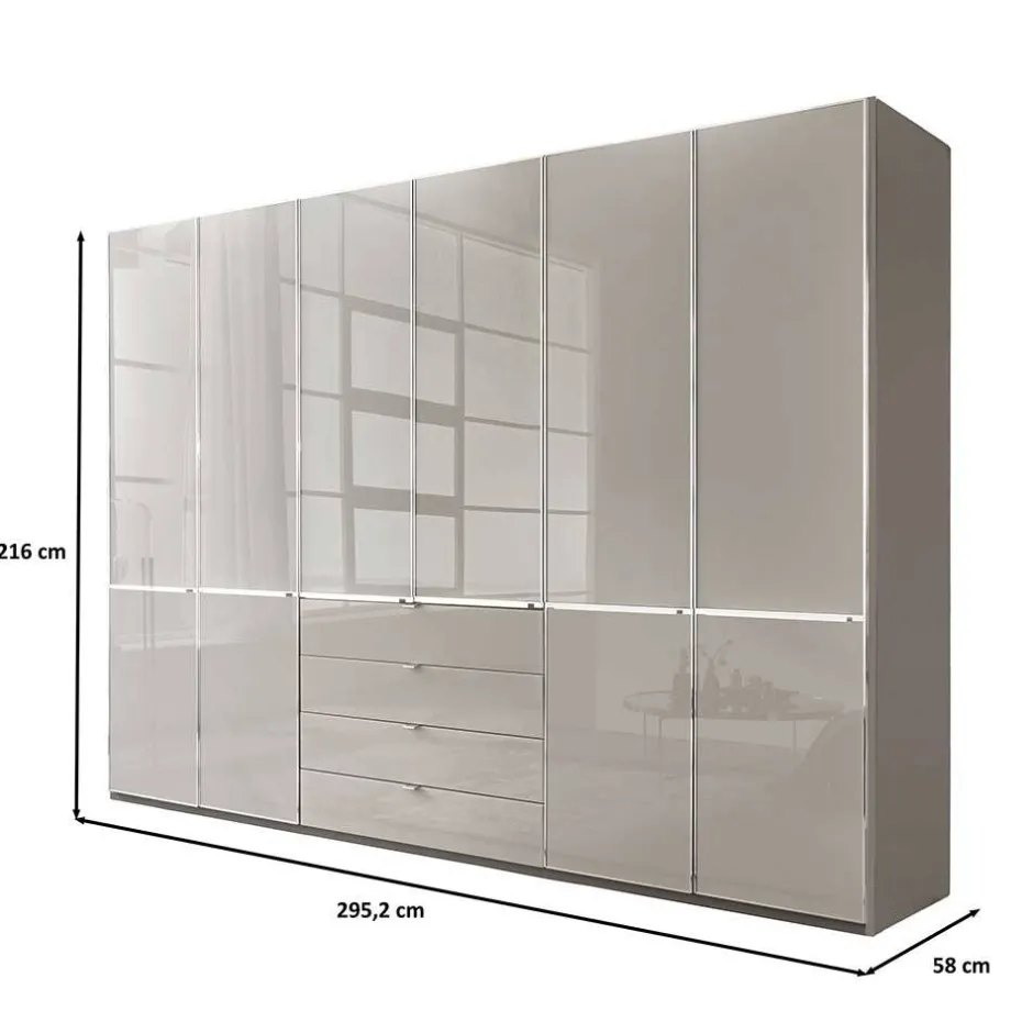Drehtürenschränke*Pharao24 Kleiderschrank hellgrau Voscona