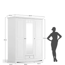 Massivholz Schränke|Kleiderschränke*Pharao24 Kleiderschrank Holz Corao