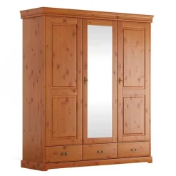 Massivholzmöbel|Drehtürenschränke*Pharao24 Kleiderschrank Massivholz Kiefer Rovert