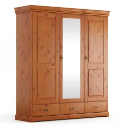 Massivholzmöbel|Drehtürenschränke*Pharao24 Kleiderschrank Massivholz Kiefer Rovert