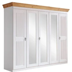 Pharao24 Kleiderschrank Massivholz Bazna> Massivholzmöbel|Drehtürenschränke