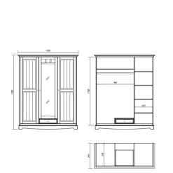 Massivholzmöbel|Drehtürenschränke*Pharao24 Kleiderschrank Massivholz Vomano
