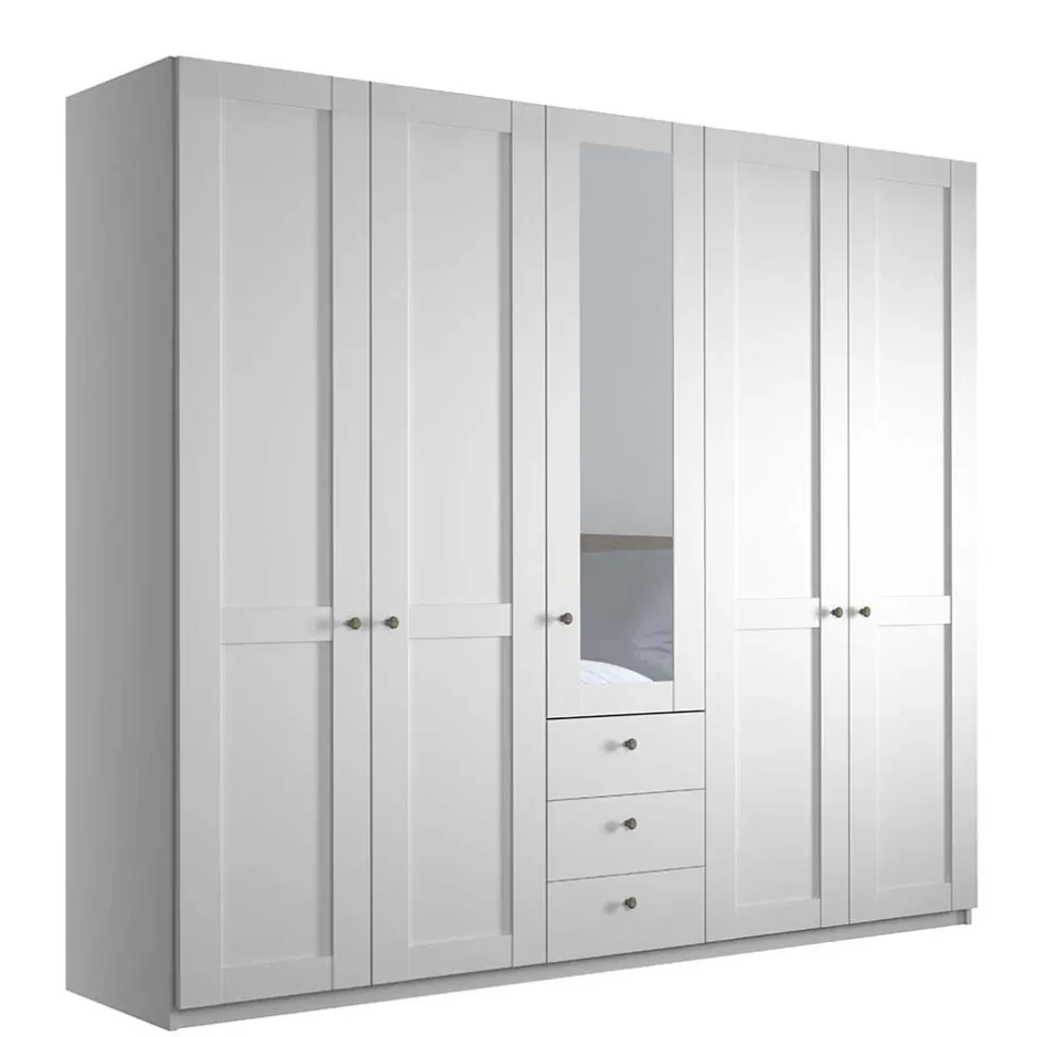 Pharao24 Kleiderschrank mit Spiegel Tudana> Drehtürenschränke|Kleiderschränke