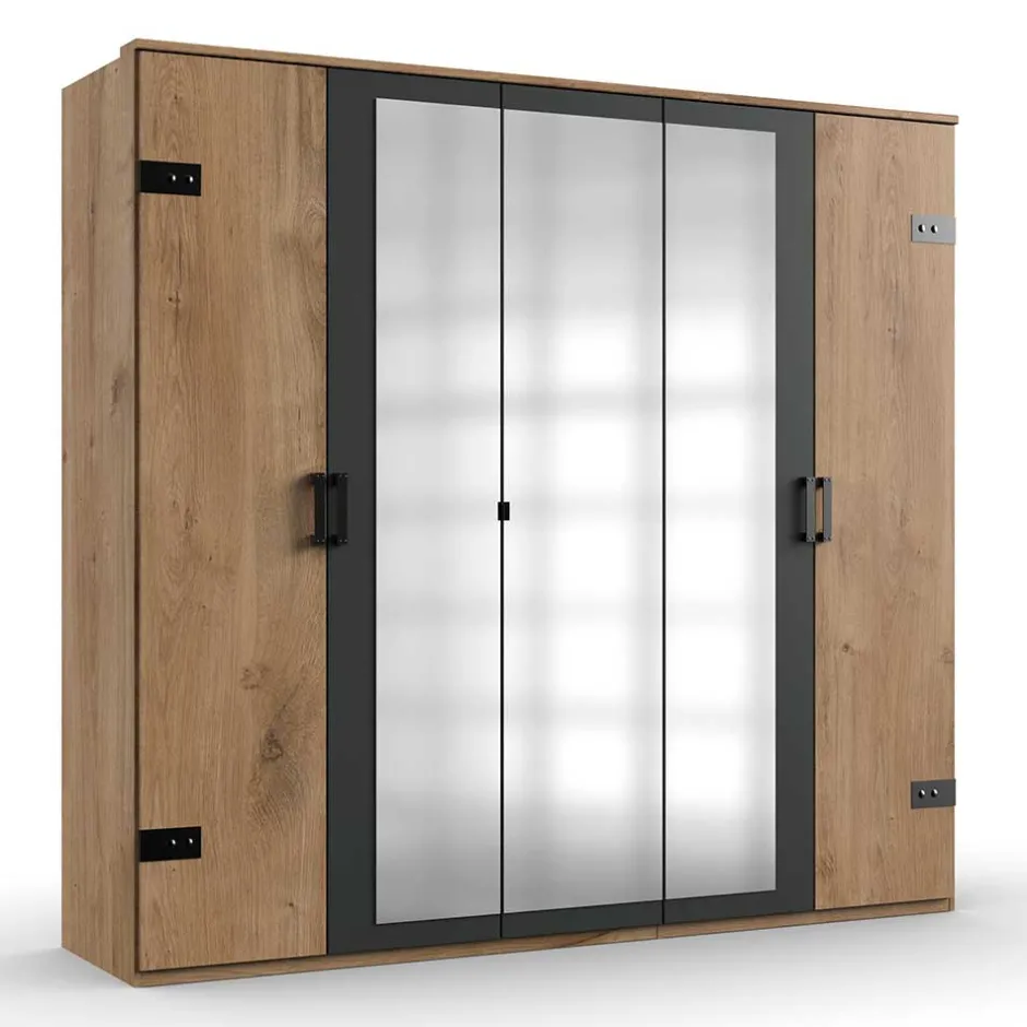 Drehtürenschränke*Pharao24 Kleiderschrank mit Spiegel Latizia