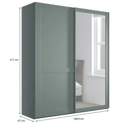 Schiebetürenschränke*Pharao24 Kleiderschrank Schiebetüren mit Spiegel Forjan
