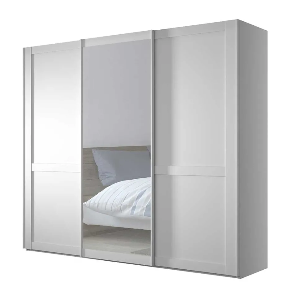 Schiebetürenschränke*Pharao24 Kleiderschrank Schwebetüren weiß Tudana