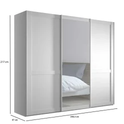 Schiebetürenschränke*Pharao24 Kleiderschrank Schwebetüren weiß Tudana