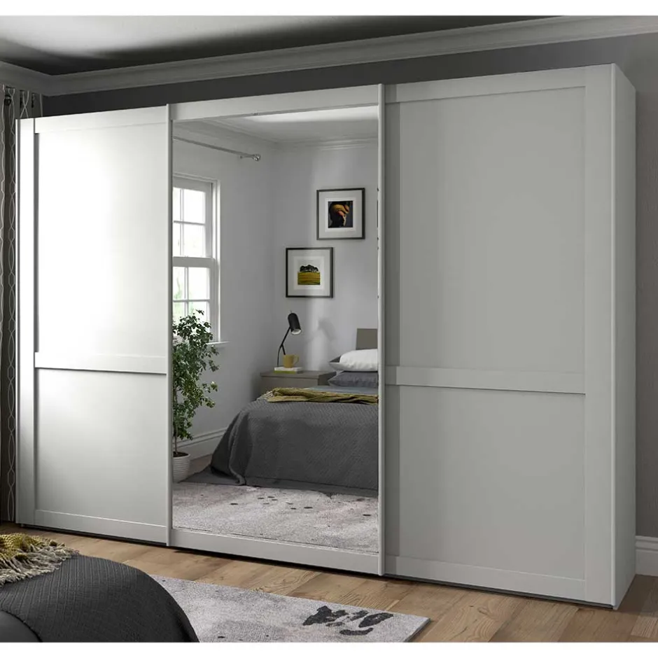 Schiebetürenschränke*Pharao24 Kleiderschrank Schwebetüren weiß Tudana